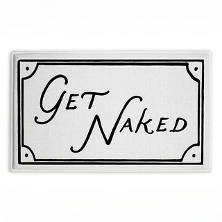 Stupell Get Naked Funny Phrase Printed Plush Bath Mat and Bath Rug